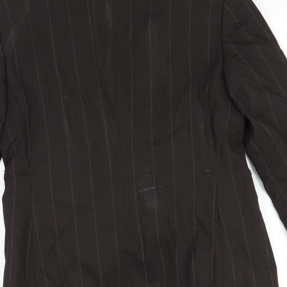 NEXT Womens Brown Striped Jacket Suit Jacket Size 12
