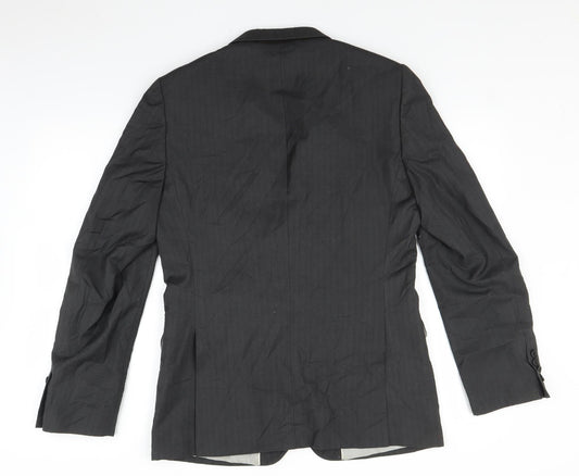 Mens UK Size 38 Topman Regular Black Suit Jacket