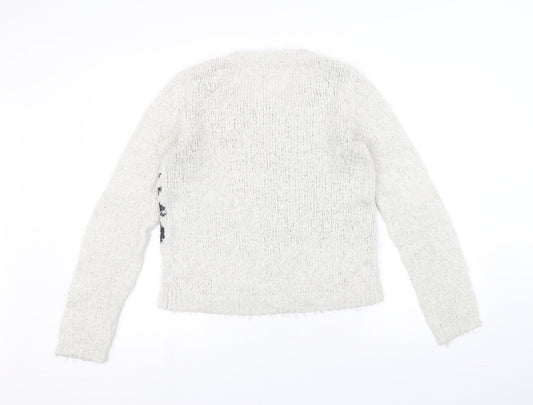 Dorothy Perkins Womens White Pullover Jumper Size 14