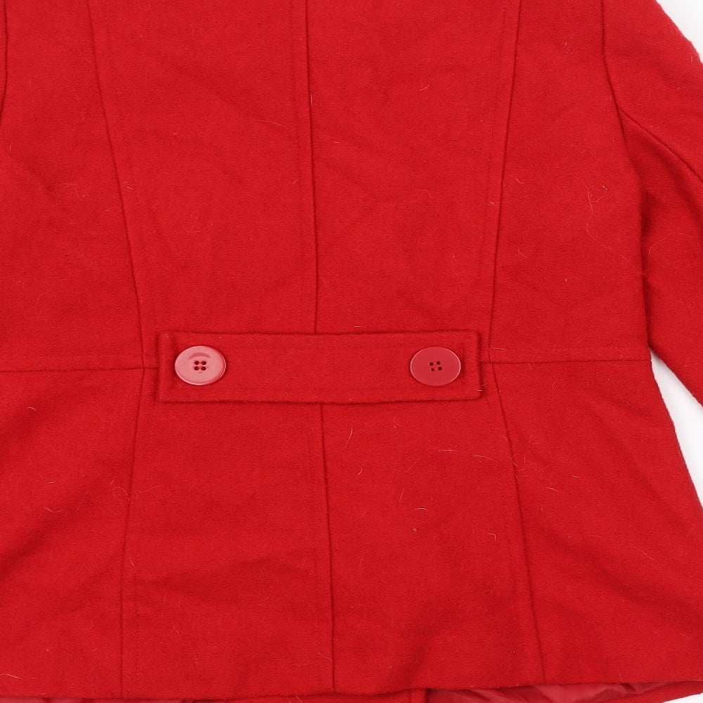 Womens UK Size 14 F&F Red Overcoat