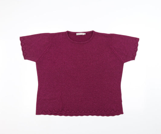 Womens UK Size XL EWM Pink Basic T-Shirt