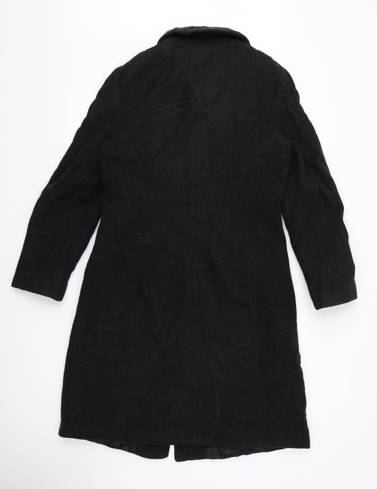 Womens UK Size M Preworn Black Overcoat