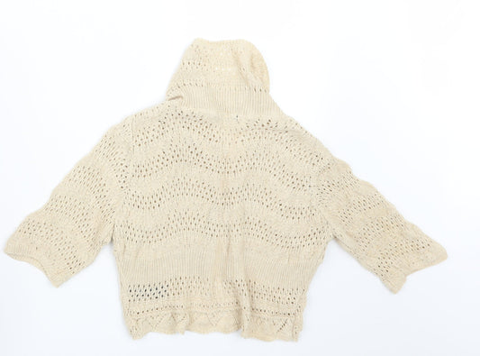 Womens UK Size XS M&Co Beige Cardigan Jumper