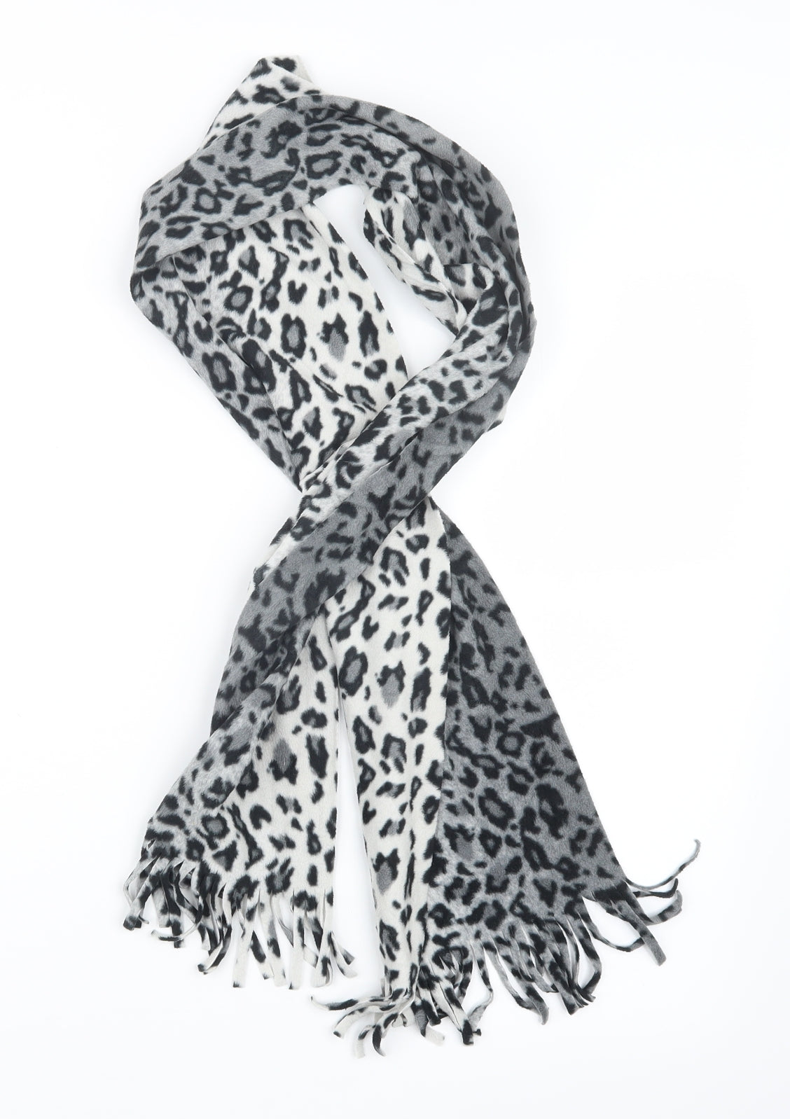 Preworn Womens Grey Animal Print Knit Scarf