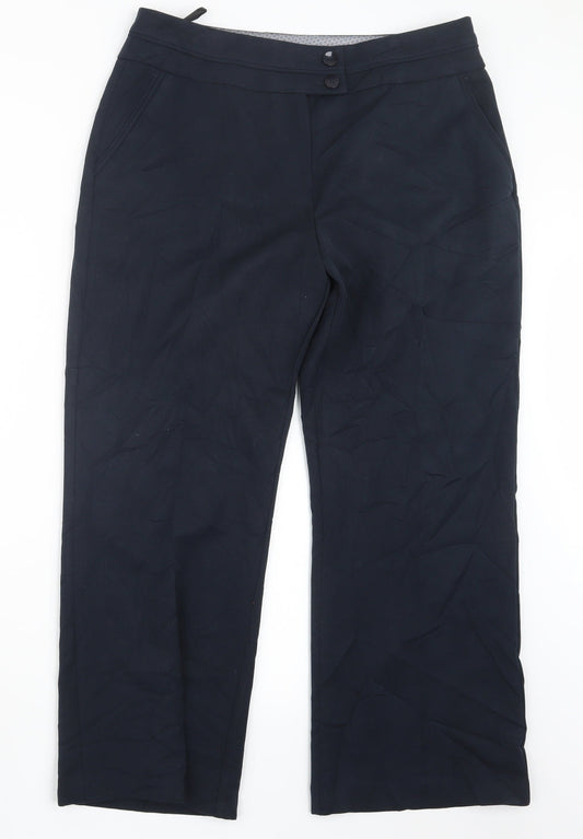 Womens UK Size 12 David Emanuel Regular Fit Blue Trousers