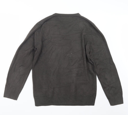 Blue Harbour Mens Brown Knit Pullover Jumper Size S