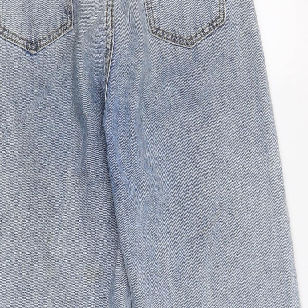 Womens UK Size Preworn Regular Fit Wide-Leg Blue Jeans