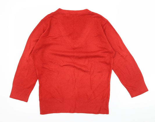Womens UK Size S M&Co Red Pullover Jumper