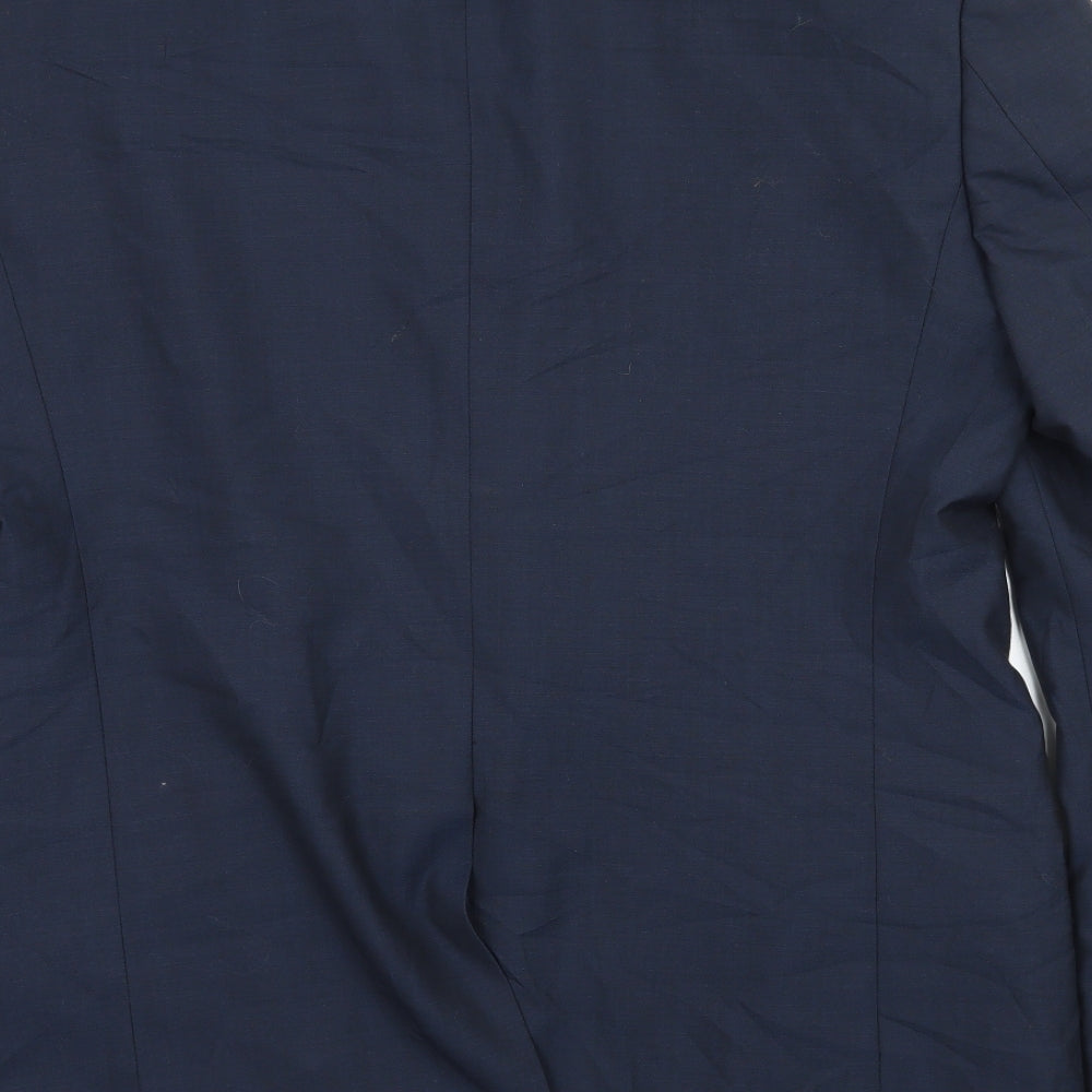 Brand and care label for Autograph men’s blue jacket suit jacket, size L