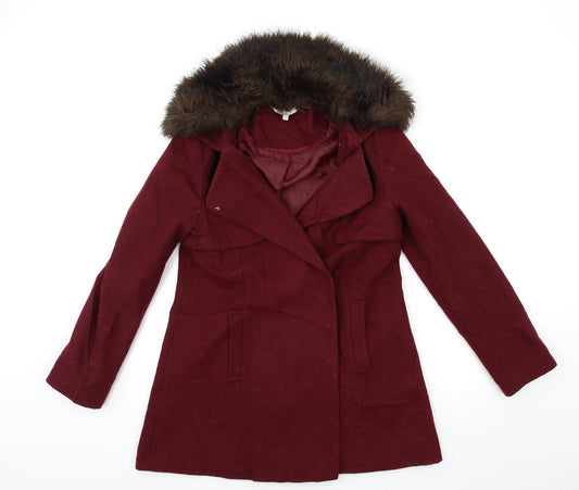 Womens UK Size 8 Red Herring Red Overcoat