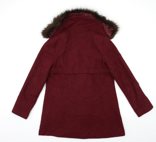 Red Herring Womens Red Overcoat Coat Size 8