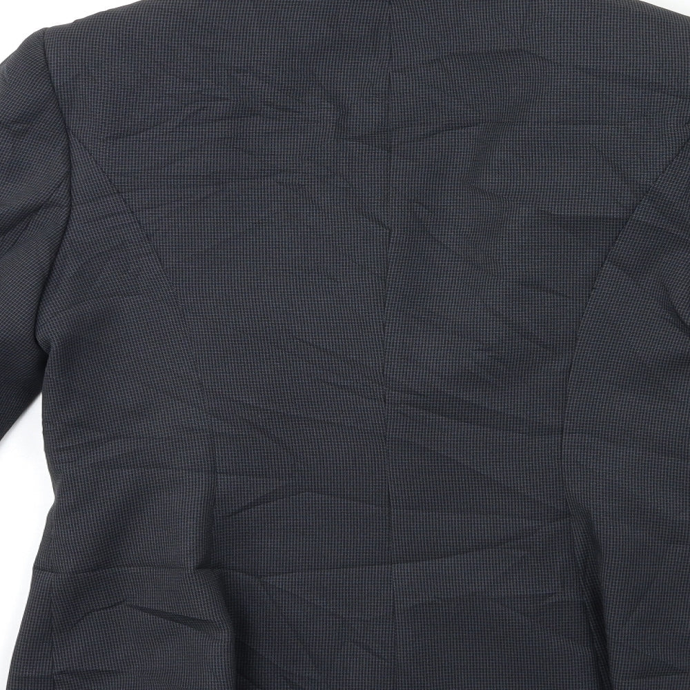 Brand and care label for Papaya women’s blue jacket, size UK 10