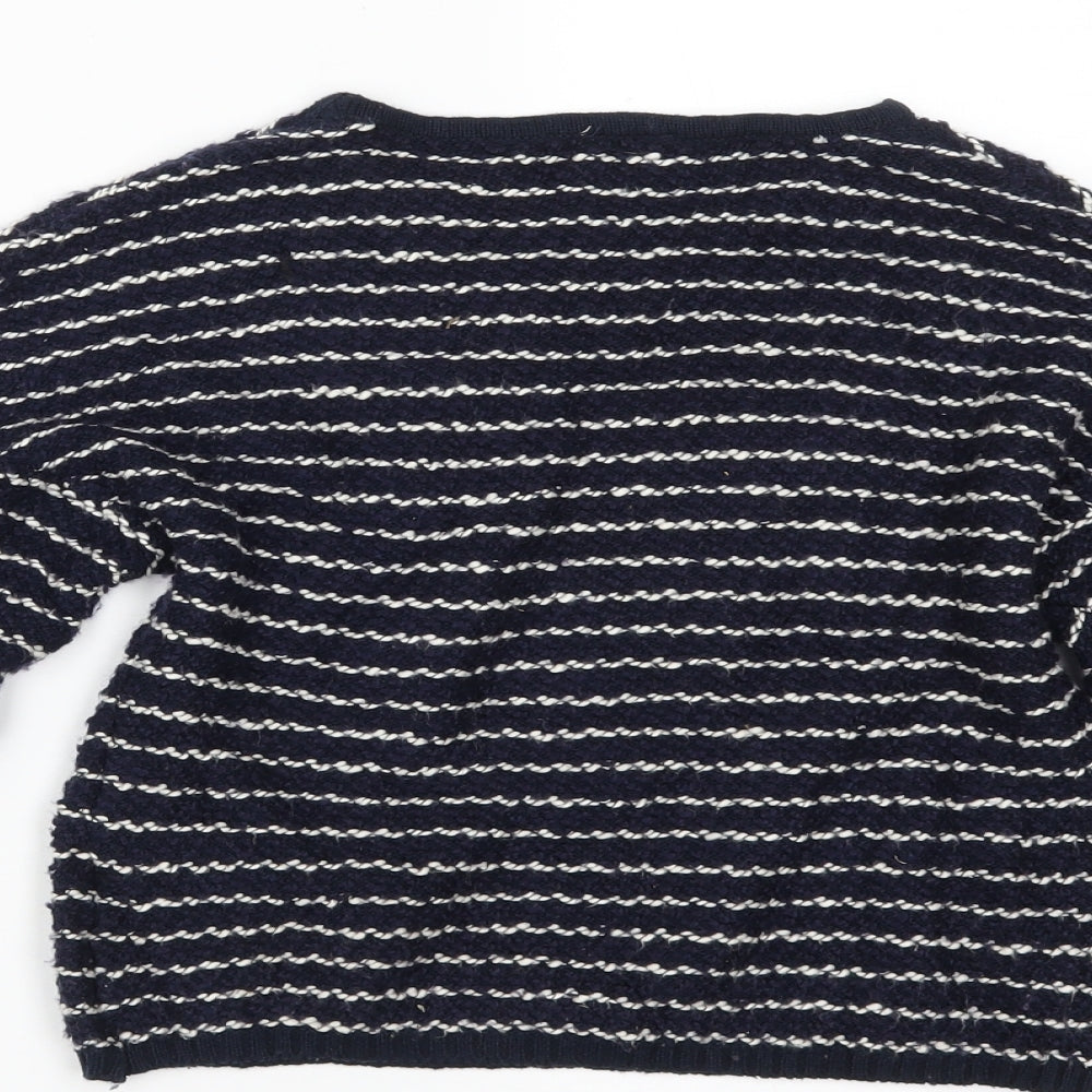 F&F Girls Blue Striped Pullover Jumper Size 8 Years