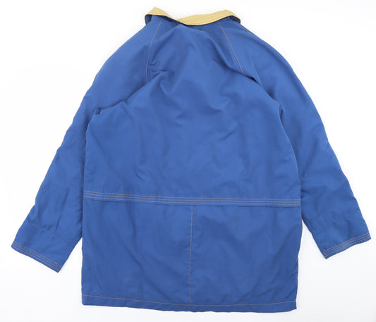 Klass Collection Womens Blue Rain Coat Coat Size M