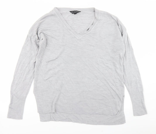 Dorothy Perkins Womens Grey Knit Pullover Jumper Size 14