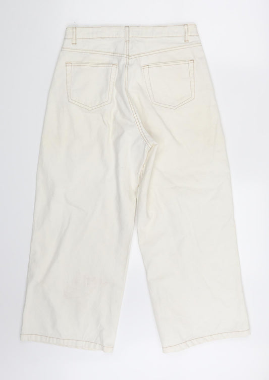 Denim & Co. Womens White Denim Straight Jeans Size 10 L23 in