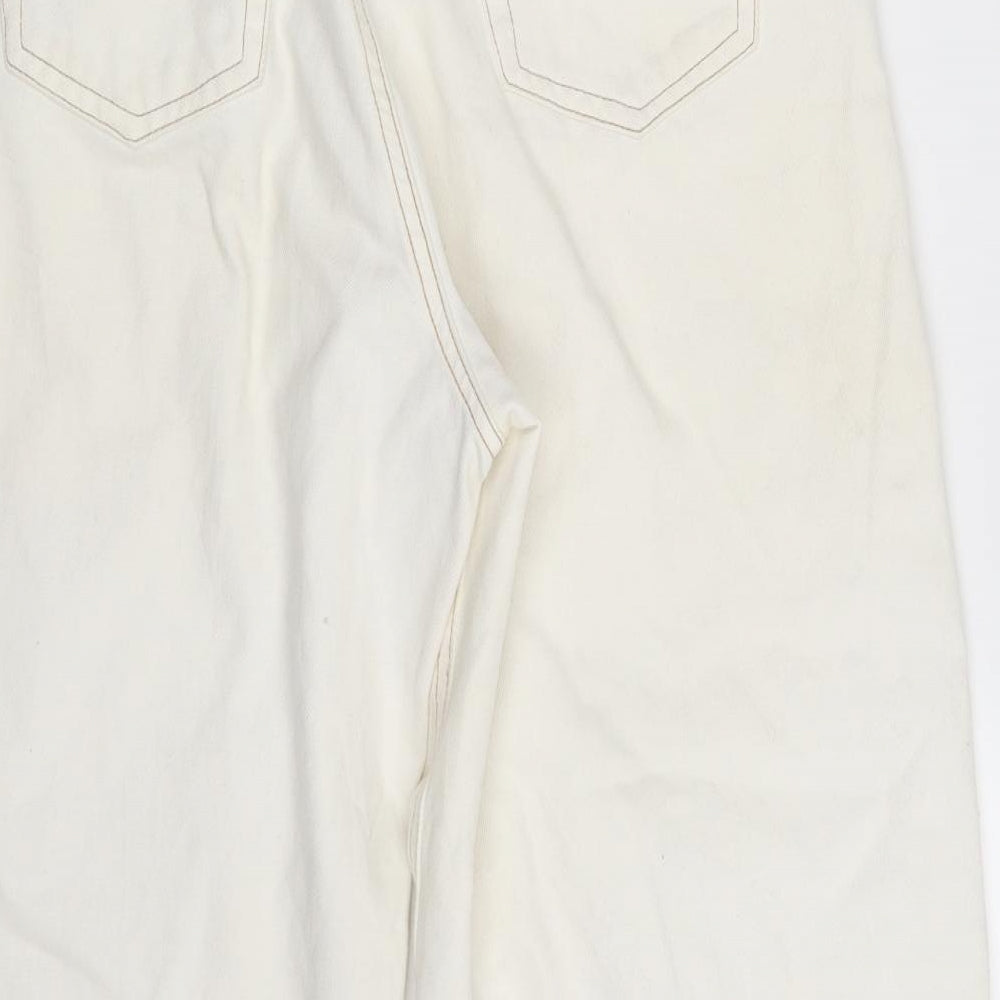 Denim & Co. Womens White Denim Straight Jeans Size 10 L23 in