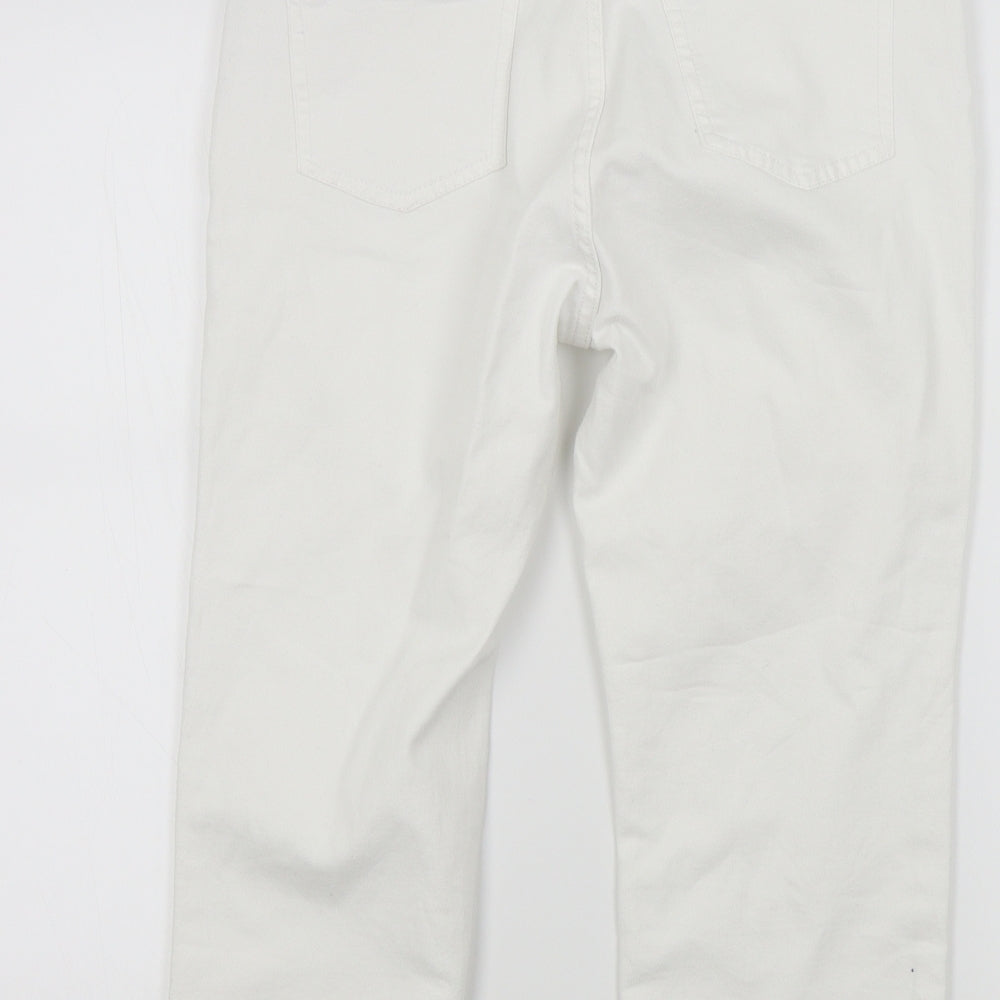 F&F Womens White Straight Jeans Size 12 L20 in
