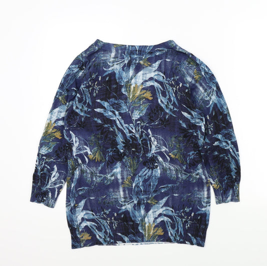 Womens UK Size M Joseph A Blue Henley Jumper
