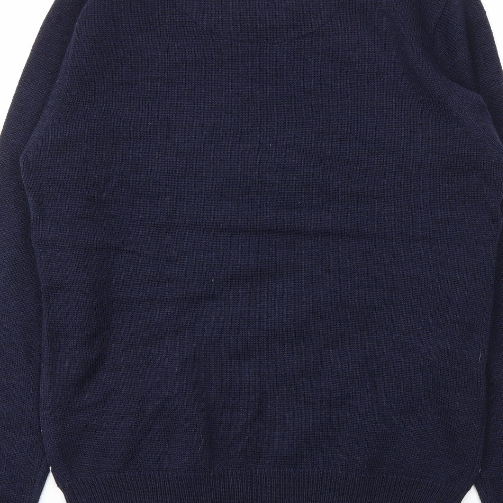 Threadbare Mens Blue Argyle/Diamond Pullover Sweatshirt Size M