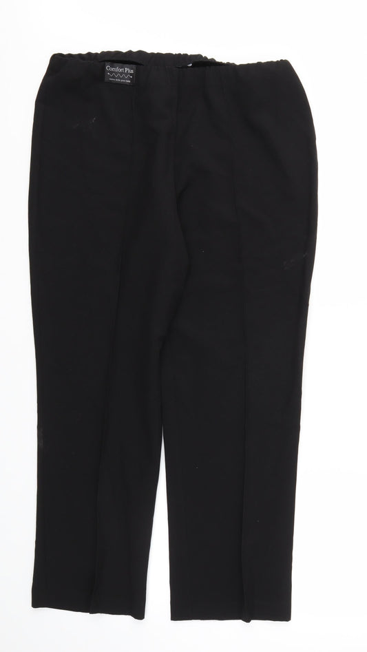 Womens UK Size 14 Mia Moda Relaxed Fit Black Trousers