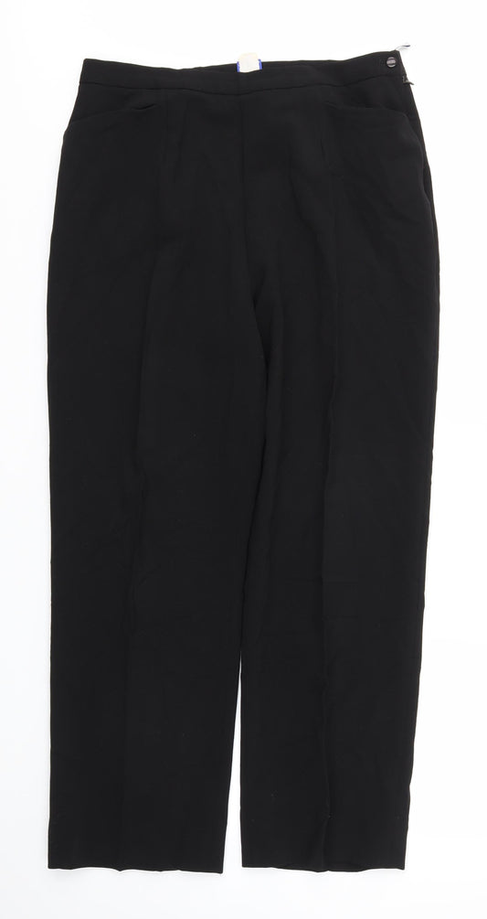Womens UK Size 34 Penny Plain Relaxed Fit Black Trousers