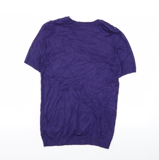 Womens UK Size 10 Dorothy Perkins Purple Basic T-Shirt