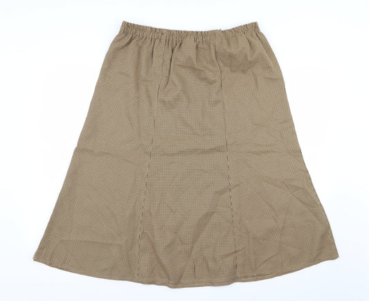 Damart Womens Yellow Houndstooth  Flare Skirt Size 18  - Stretch waistband