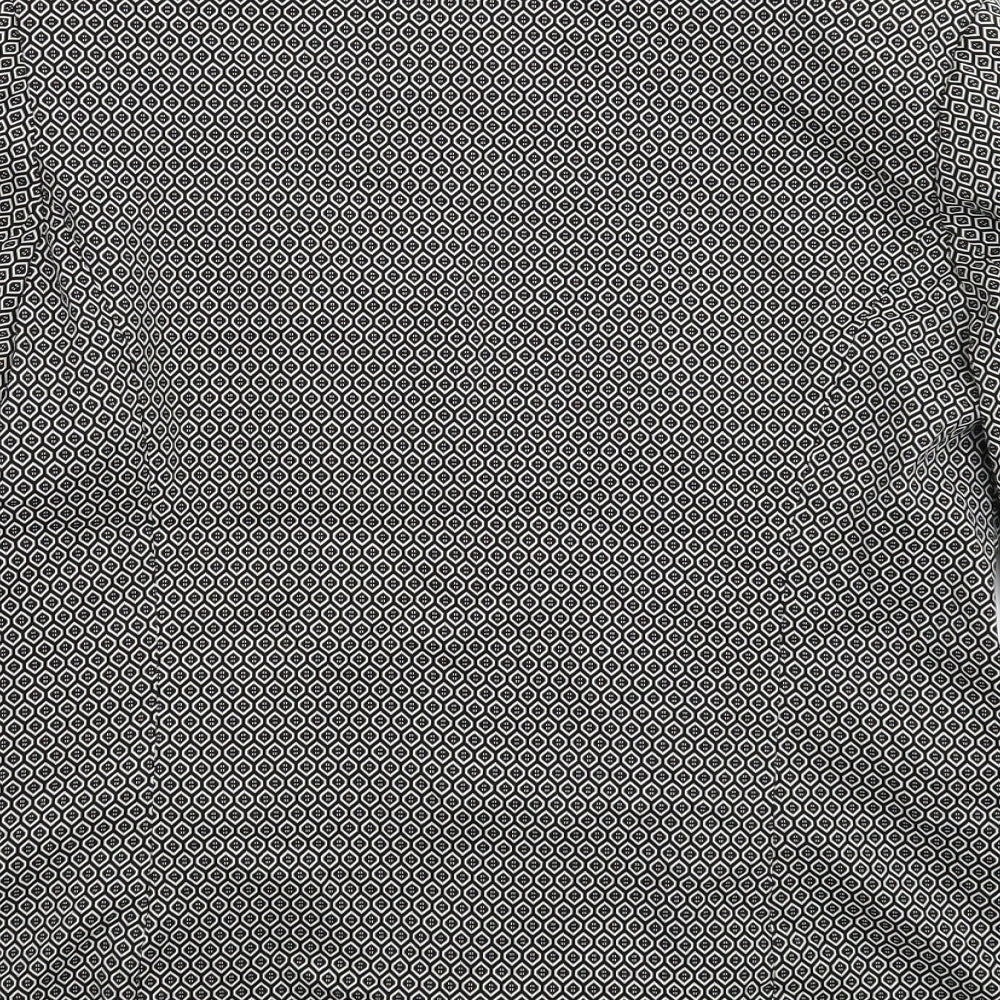 TU Womens Black Geometric Jacket Suit Jacket Size 14