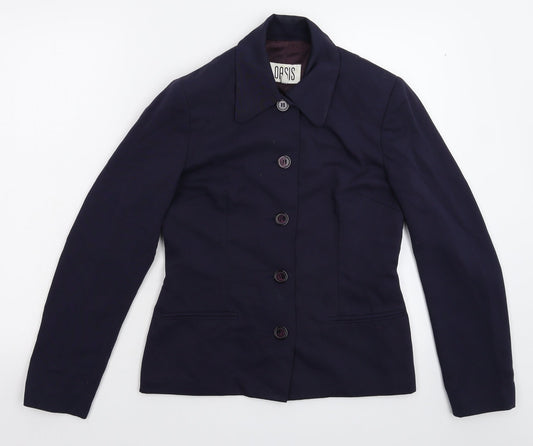 Oasis Womens Blue Jacket Suit Jacket Size 10