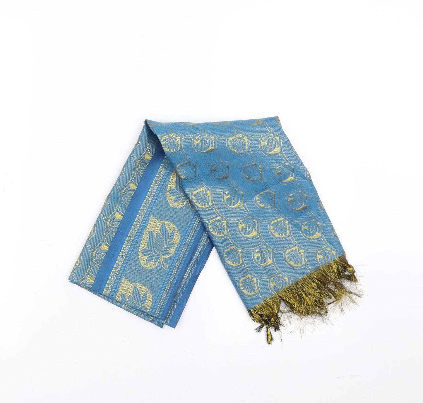 Preworn Womens Blue Floral Scarf