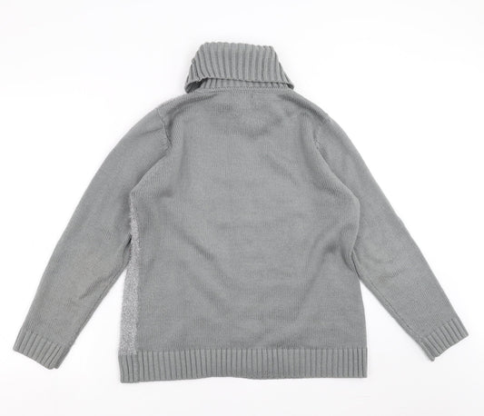 Fay Louise Womens Grey Striped Pullover Jumper Size L