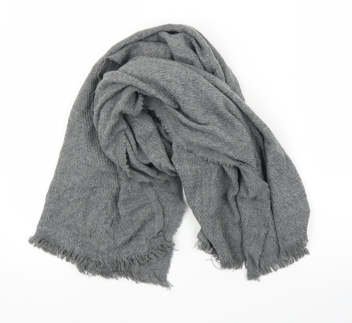 Additional front view of Preworn unisex grey shawl/wrap