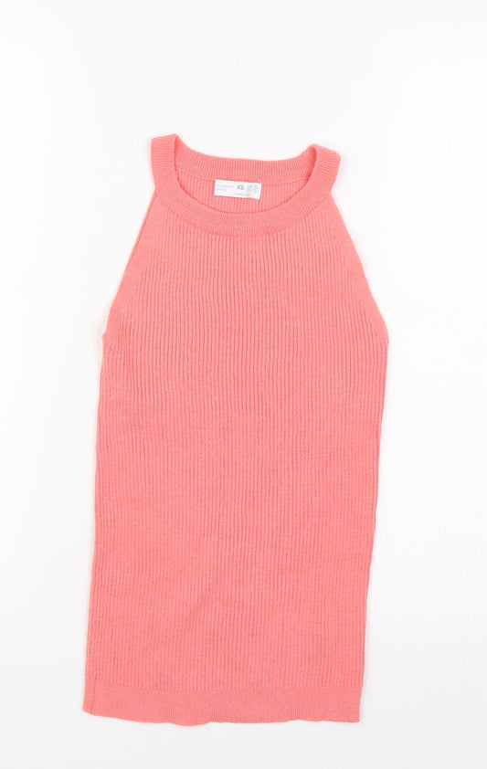 Womens UK Size XS Primark Pink Wrap T-Shirt