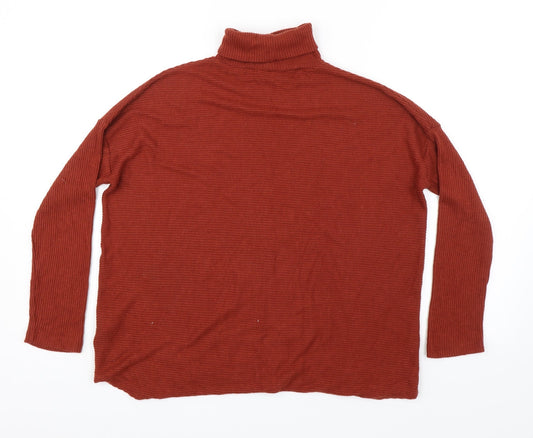 Primark Womens Orange Striped Basic T-Shirt Size S