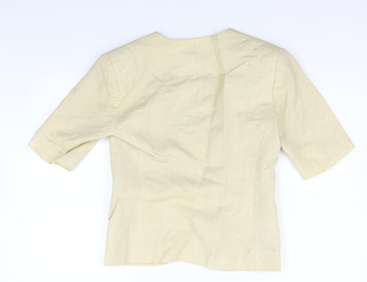 Preworn Womens Beige Jacket Blazer Size 6
