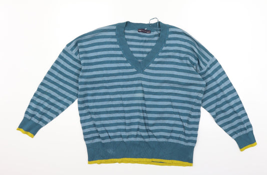Primark Womens Blue Striped Pullover Jumper Size L