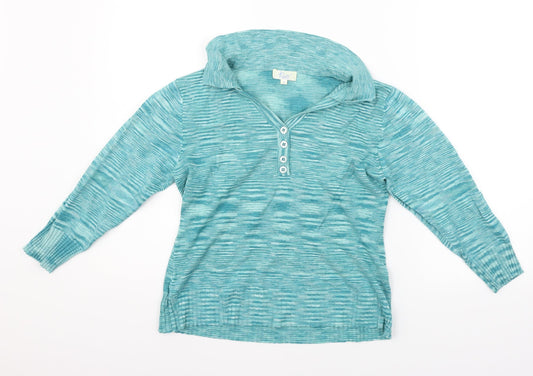 Klass Womens Blue Striped Pullover Jumper Size S