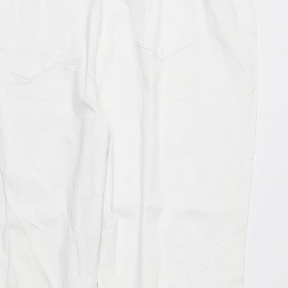 Simply Be Womens White  Denim Bootcut Jeans Size 34 L27 in