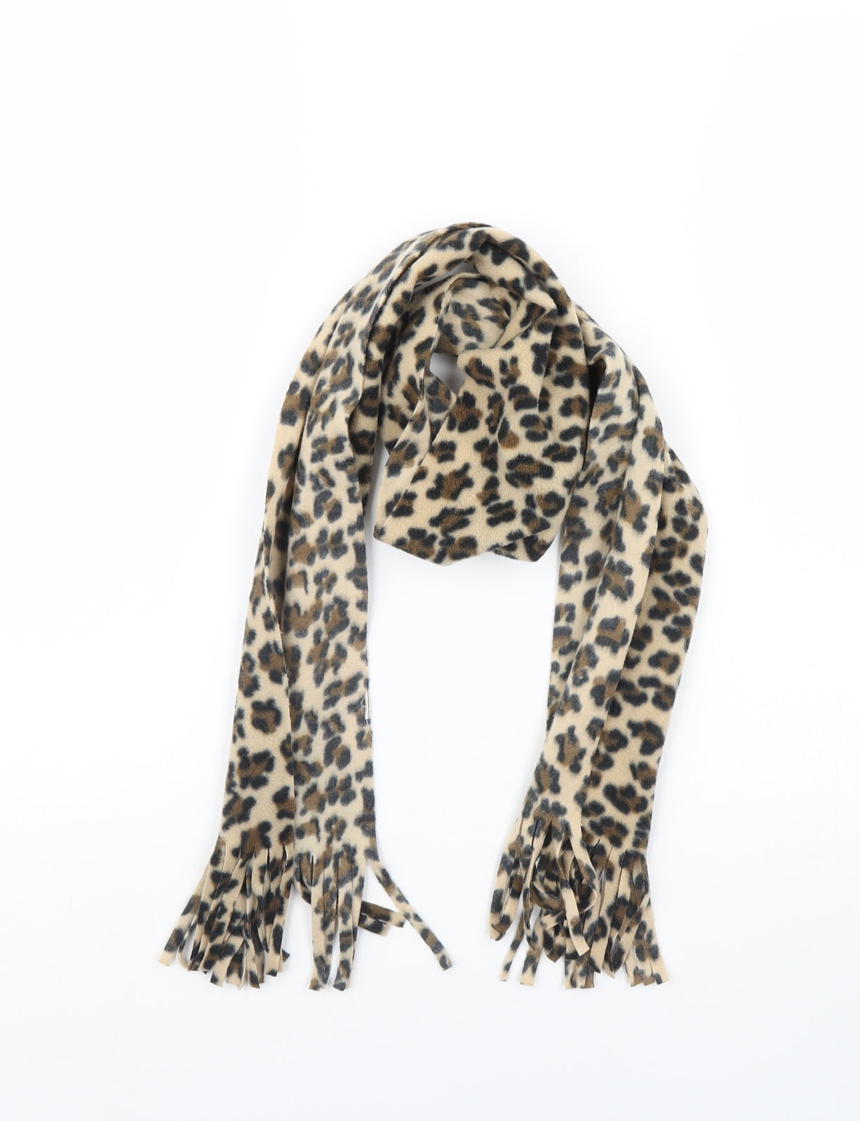 Preworn Womens Beige Animal Print Scarf