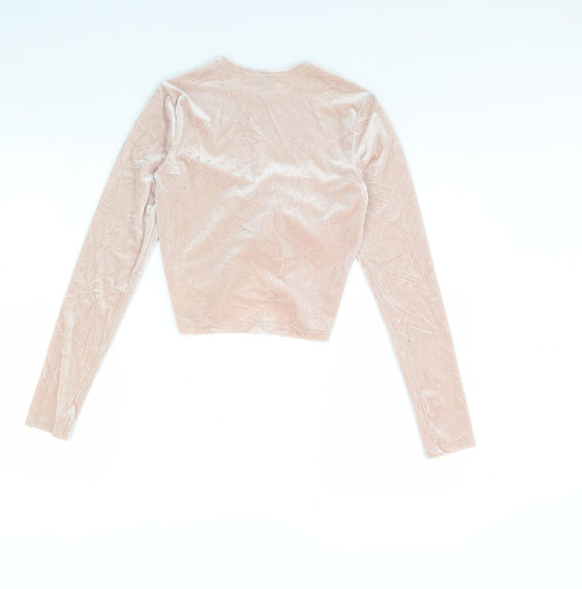 Womens UK Size S H&M Pink Basic T-Shirt