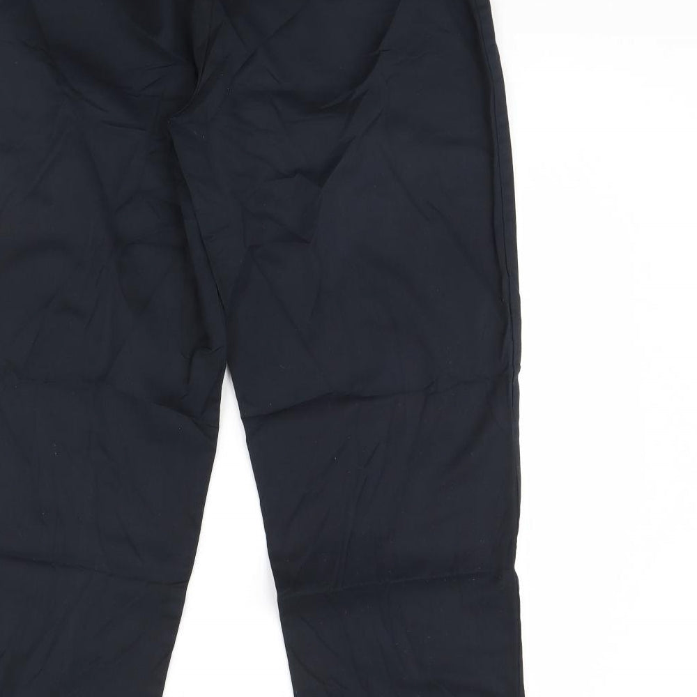 Womens UK Size 14 Preworn Regular Fit Black Trousers