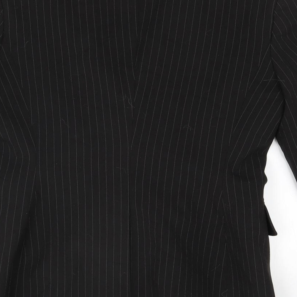 The department Womens Black Striped Jacket Blazer Size 8
