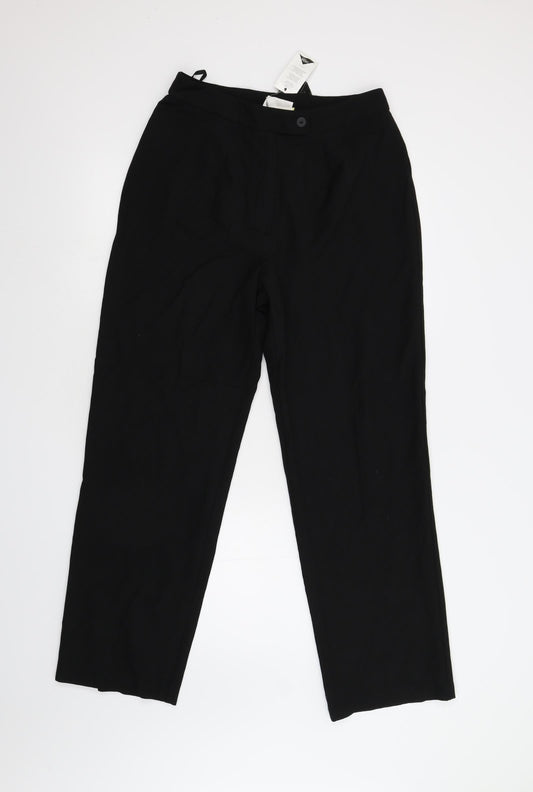 Womens UK Size 14 Modern Classics Regular Fit Black Trousers