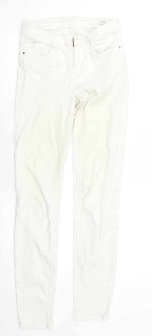 Womens UK Size S Zara Regular Fit Skinny White Jeans