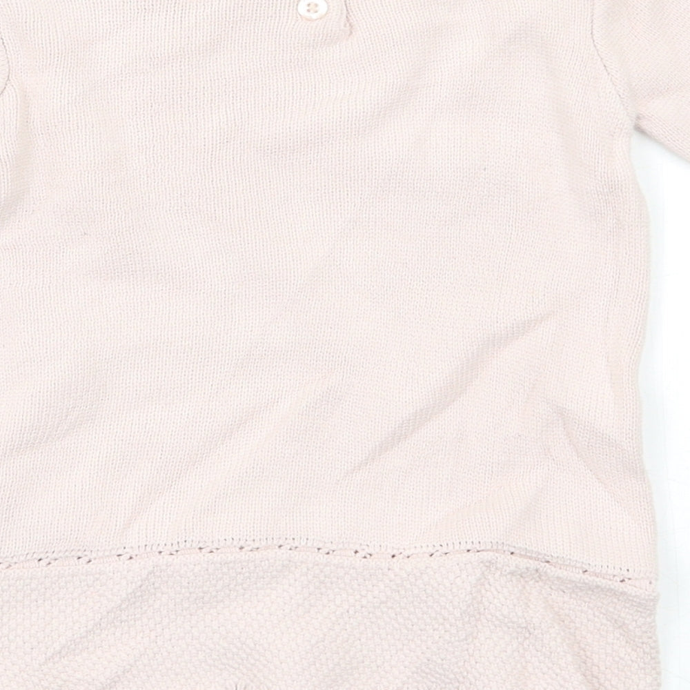Shabby Chic Baby Pink Henley Jumper Size 18-24 Months