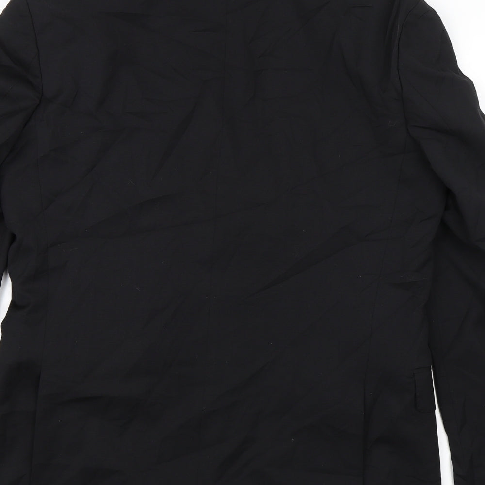 Mens UK Size 38 Lanificio Regular Black Suit Jacket