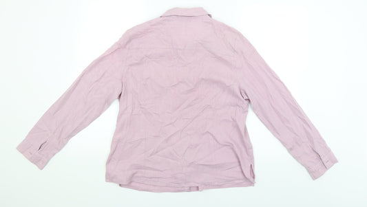 EWM Womens Pink Basic Button-Up Size 16