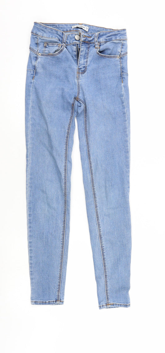 Pull&Bear Womens Blue Denim Tapered Jeans Size 6 L27 in