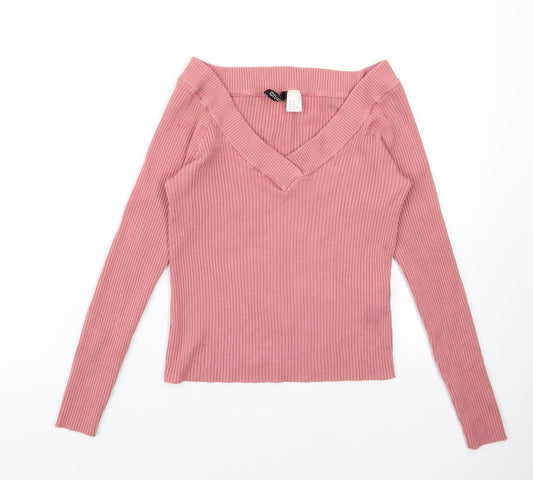 Divided Womens Pink Pullover Jumper Size M
